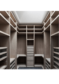 П-образная гардеробная комната в классическом стиле Брянск