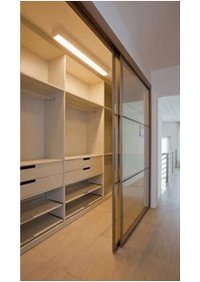 Линейная гардеробная комната с дверями купе Брянск
