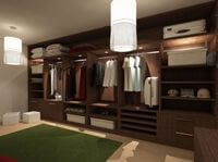 Классическая гардеробная комната из массива с подсветкой Брянск