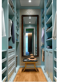 Параллельная гардеробная комната с большим зеркалом Брянск